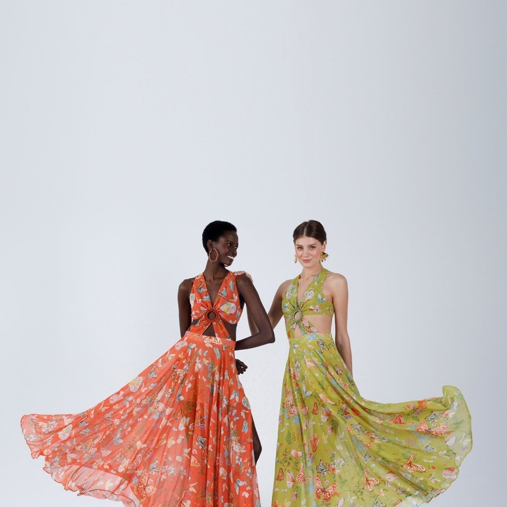My Beachy Side Begonia Butterflies Maxi Dress with Cutout and Embroidery - Picture 6 of 8